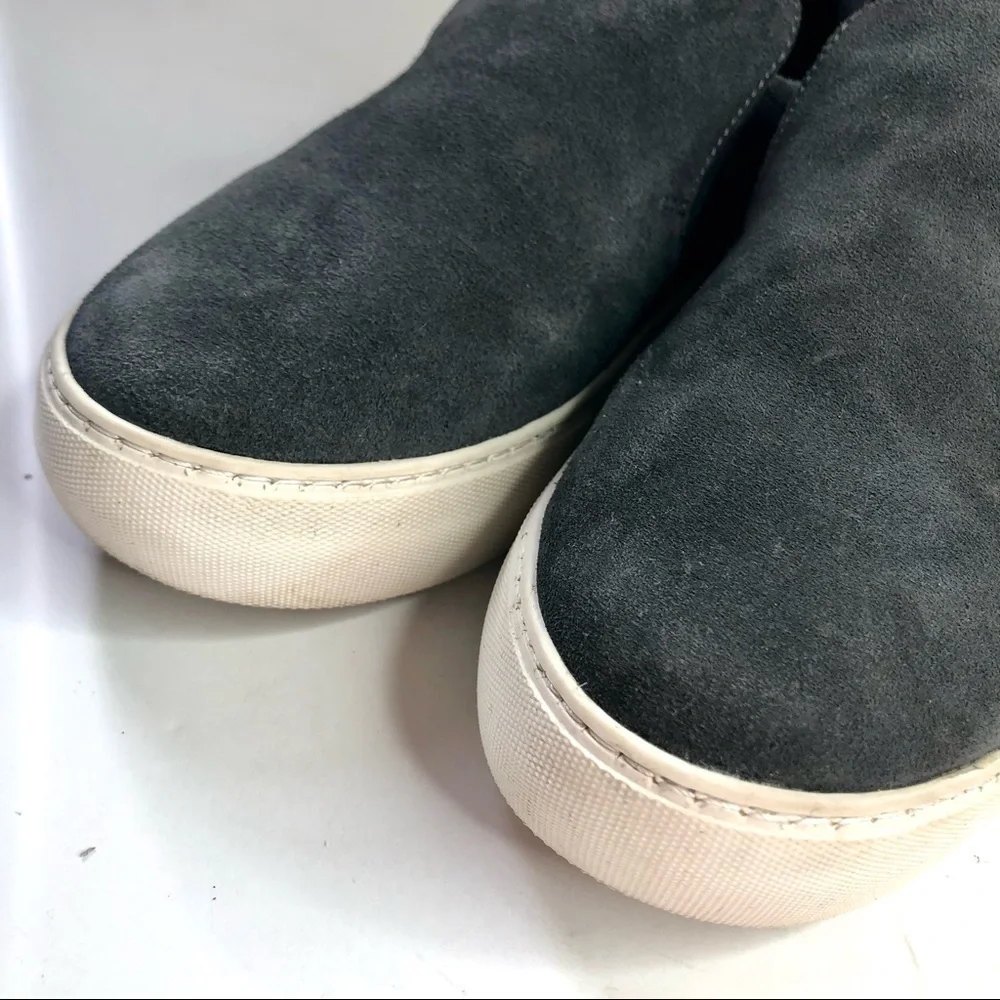 J/Slides Acer grey suede slip on platform sneakers size 8.5